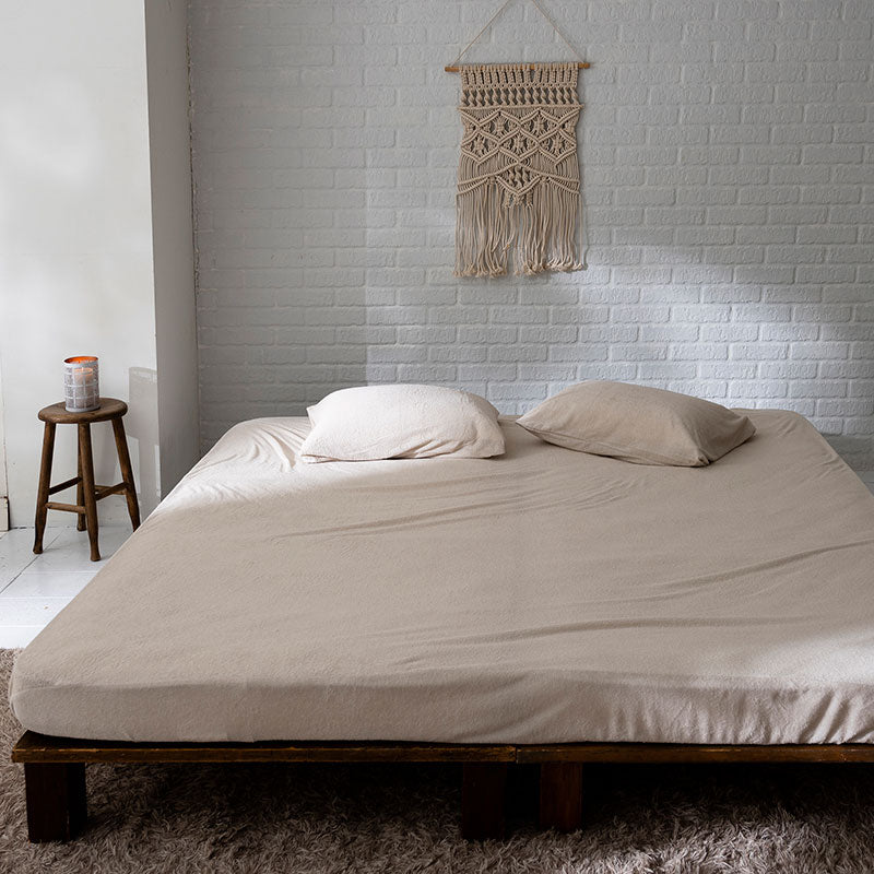 タオル素材のボックスシーツ ワイドキング エアリーパイル コットン100%の肌触り【Fab the Home】