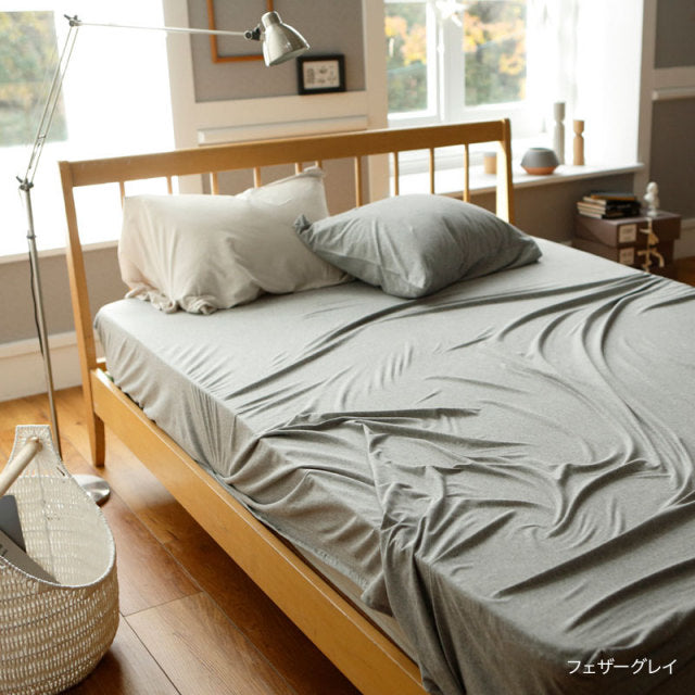 ふんわりなめらかニットのボックスシーツ クイーン プレインニット ほどよいストレッチ性と肌触り【Fab the Home】