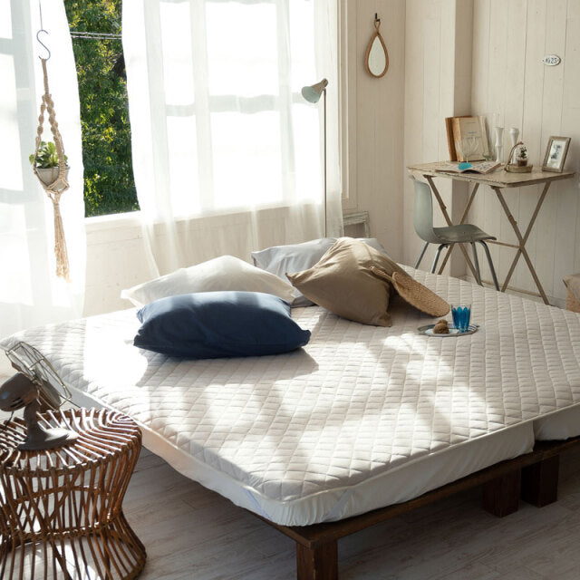 ふんわりなめらかニットの敷きパッド プレインニット ワイドキング ほどよいストレッチ性と肌触り【Fab the Home】