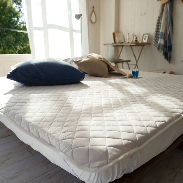 ふんわりなめらかニットの敷きパッド プレインニット ワイドキング ほどよいストレッチ性と肌触り【Fab the Home】