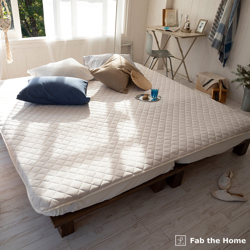 ふんわりなめらかニットの敷きパッド プレインニット ワイドキング ほどよいストレッチ性と肌触り【Fab the Home】