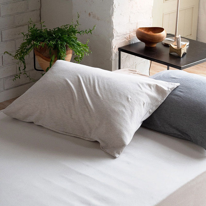 ふんわり杢糸ジャカード枕カバー ヘリンボーンニット 2枚セット【Fab the Home】