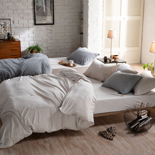 ふんわり杢糸ジャカード掛け布団カバー ヘリンボーンニット【Fab the Home】