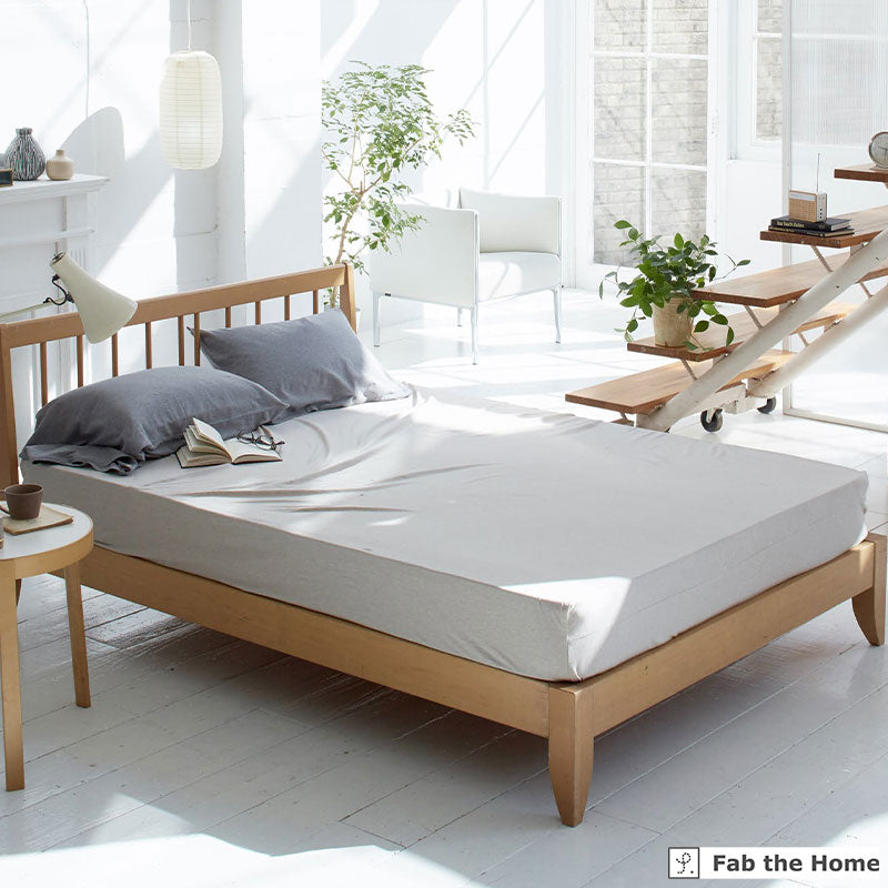 ふんわり杢糸ジャカードボックスシーツ ヘリンボーンニット【Fab the Home】