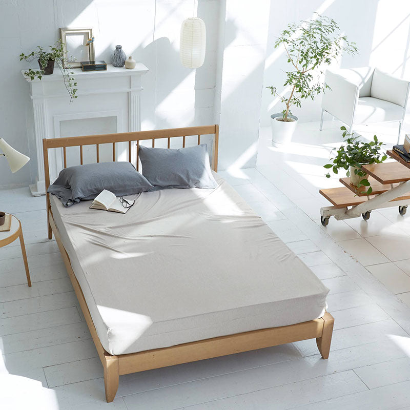 ふんわり杢糸ジャカードボックスシーツ ヘリンボーンニット【Fab the Home】