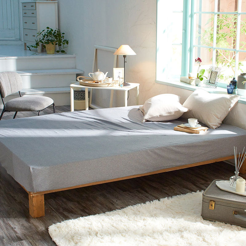 ふんわり杢糸ジャカードボックスシーツ ヘリンボーンニット【Fab the Home】