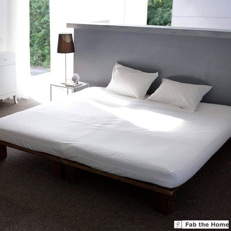 ホテル品質のコットンボックスシーツ ワイドキング ファインコットン エジプト産超長綿でワンランク上の肌触り【Fab the Home】