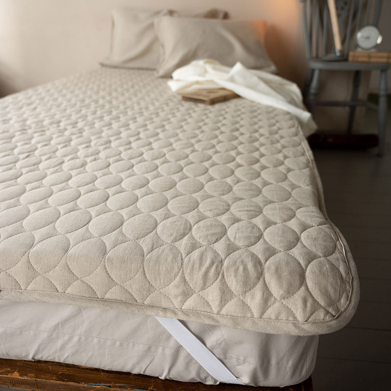 上質なリネン麻の敷きパッド ファインリネン ワンウォッシュ シングル【Fab the Home】