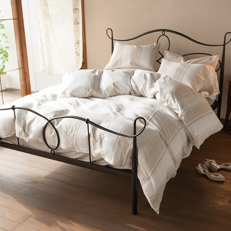 織りと色糸の組合せがシックなストライプ コンフォーターカバー【Fab the Home】