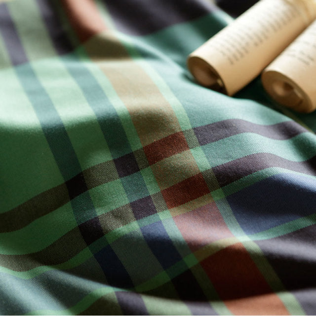 色糸が作るコントラストが美しいツイルチェック ハイランド ピローケース 2枚セット【Fab the Home】