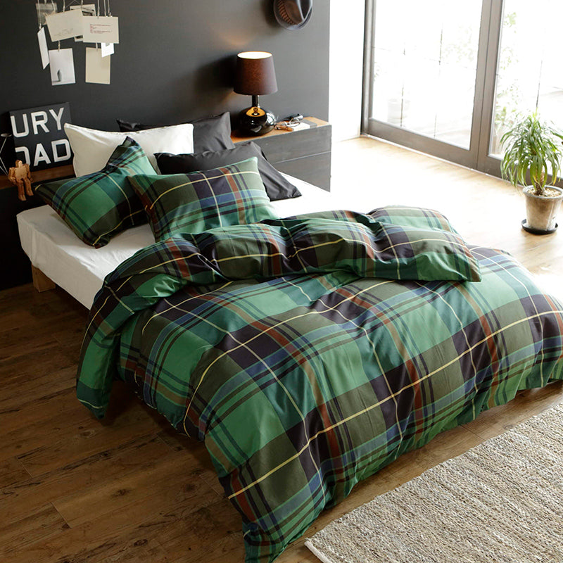 色糸が作るコントラストが美しいツイルチェック ハイランド コンフォーターカバー【Fab the Home】