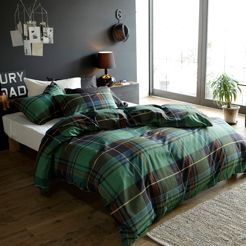 色糸が作るコントラストが美しいツイルチェック ハイランド コンフォーターカバー【Fab the Home】
