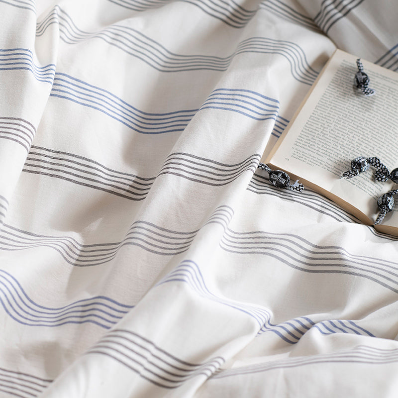 シンプルなヘリンボンストライプ ウィッシュストライプ コンフォーターカバー【Fab the Home】