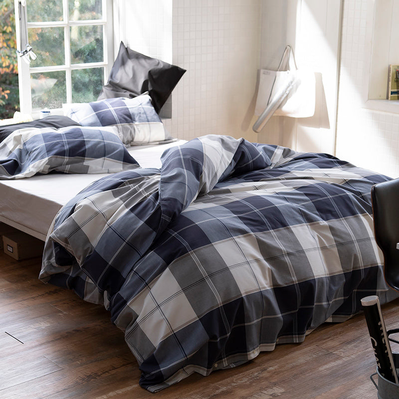 シックなブロックチェック アクロス コンフォーターカバー【Fab the Home】
