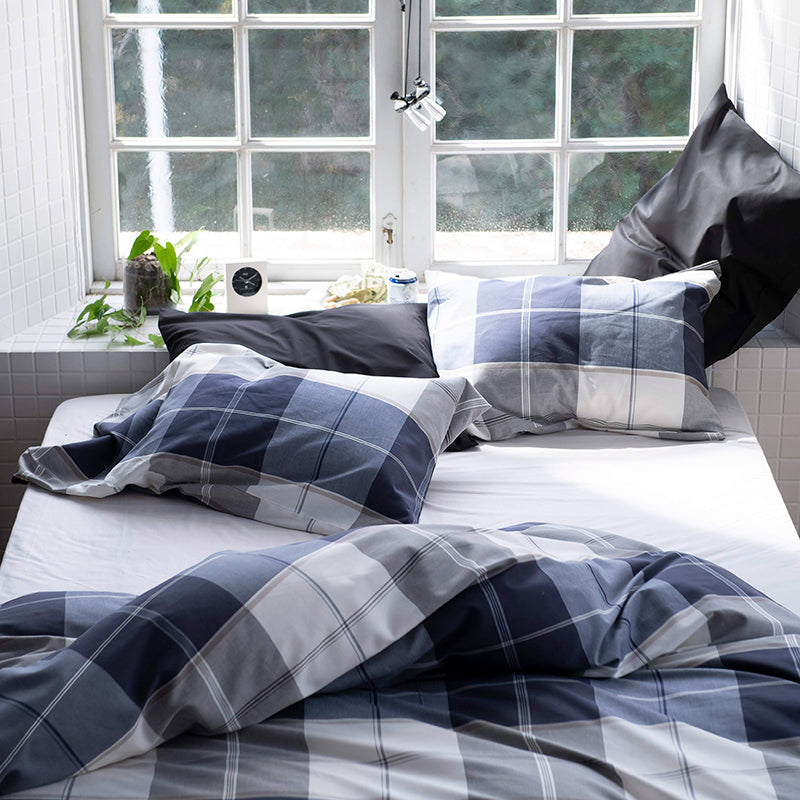 シックなブロックチェック アクロス コンフォーターカバー【Fab the Home】