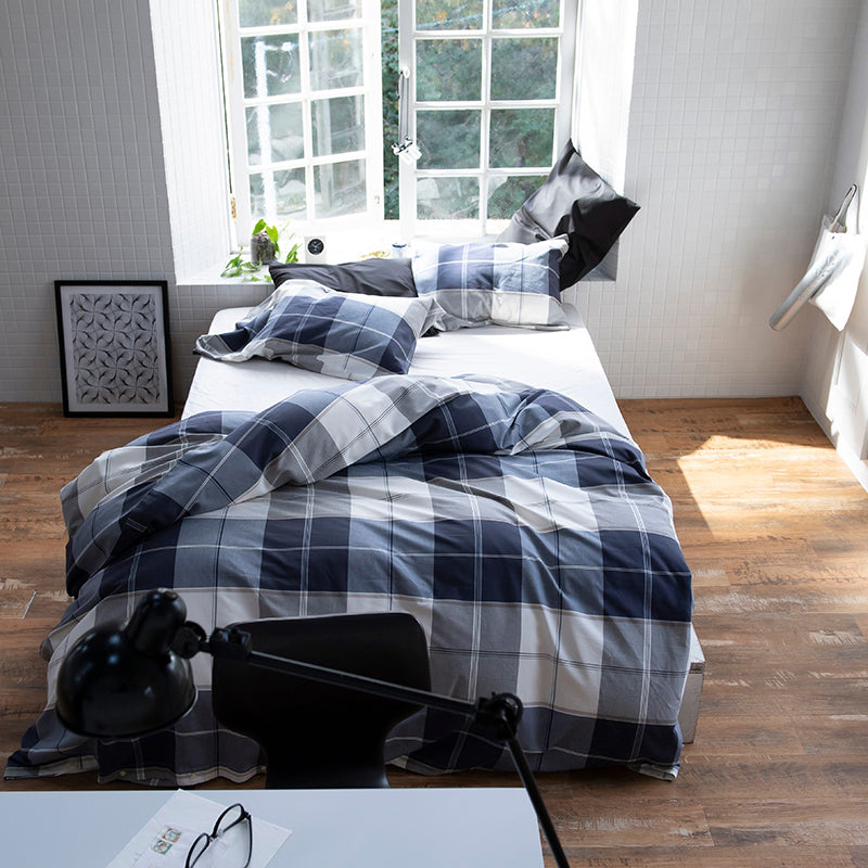 シックなブロックチェック アクロス コンフォーターカバー【Fab the Home】
