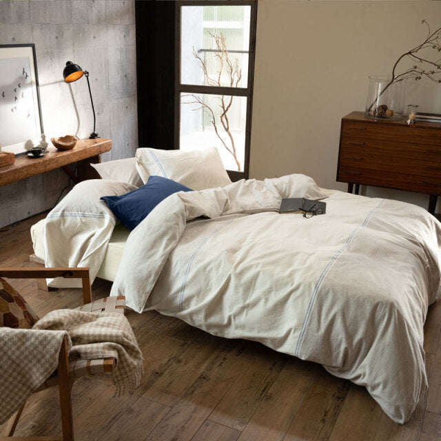 シンプルな先染めファブリックをふんわり起毛させたあたたか肌ざわり レヴィ ピローケース 2枚セット【Fab the Home】