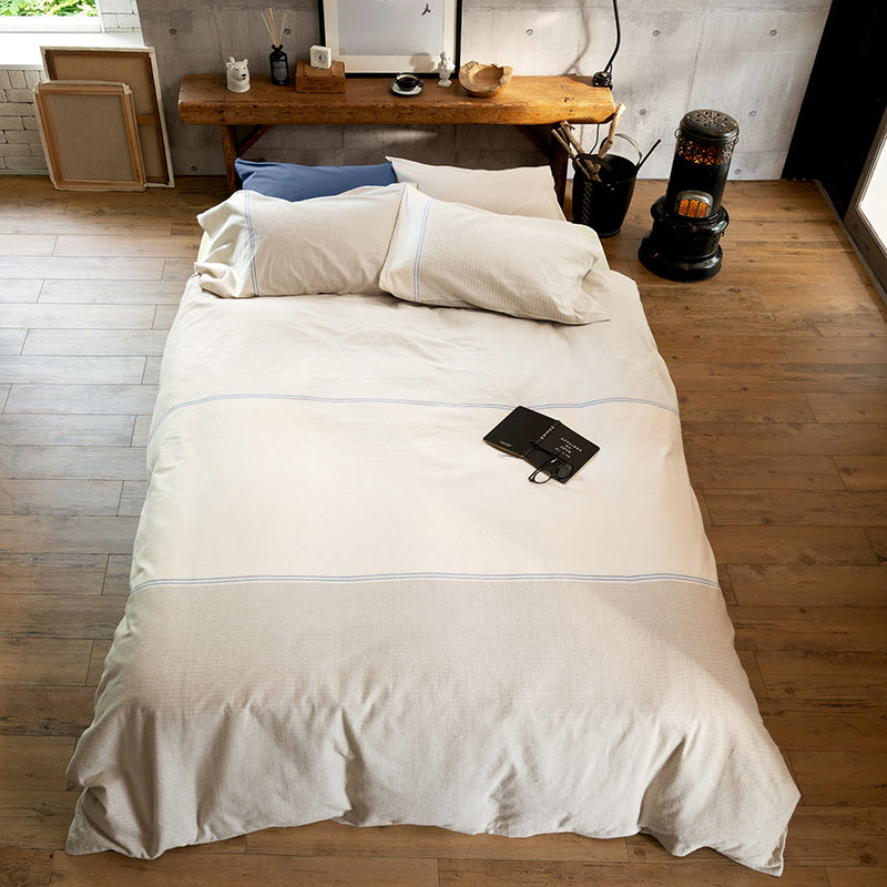 シンプルな先染めファブリックをふんわり起毛させたあたたか肌ざわり レヴィ コンフォーターカバー【Fab the Home】