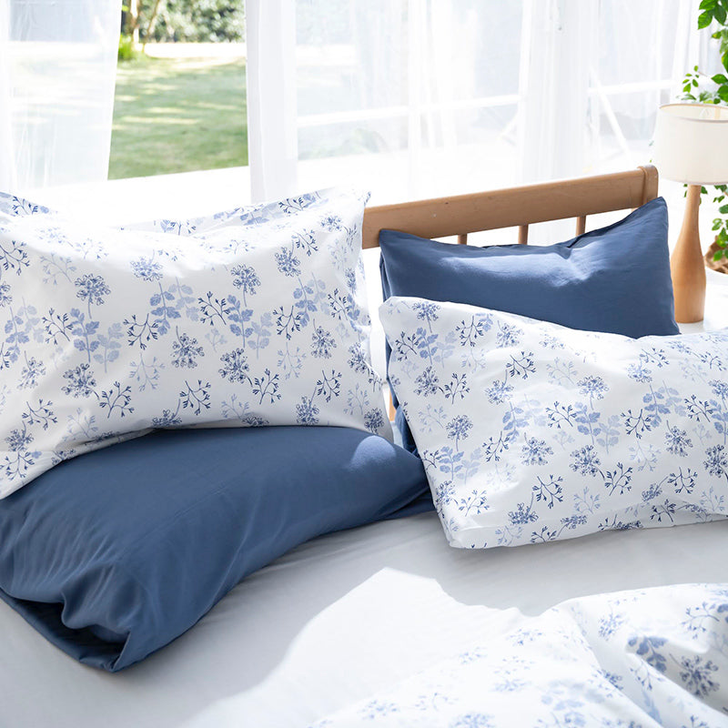 繊細なタッチのフラワープリント ハーベスト ピローケース 2枚セット【Fab the Home】