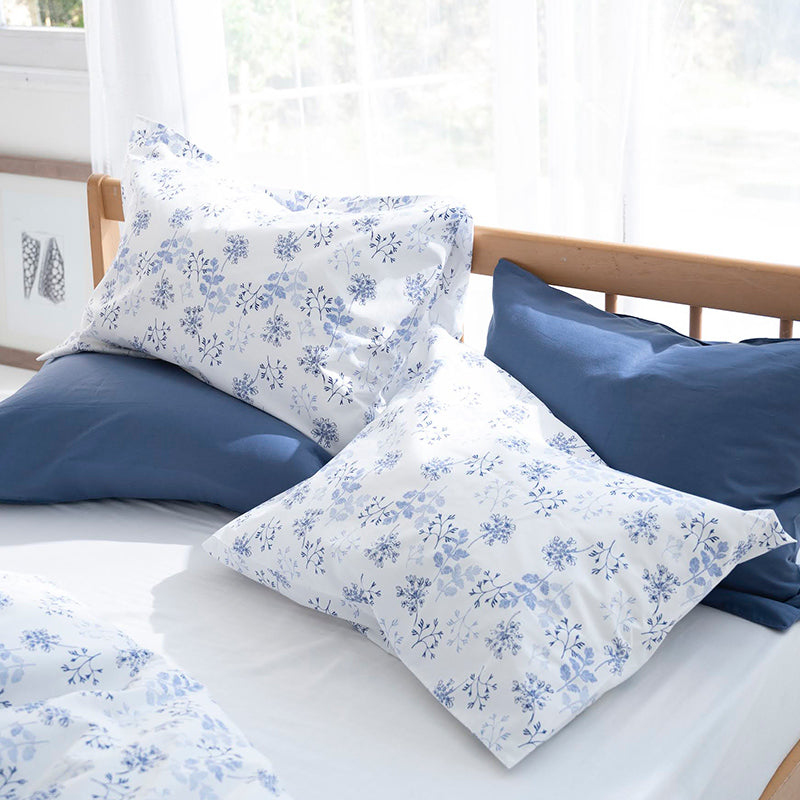 繊細なタッチのフラワープリント ハーベスト ピローケース 2枚セット【Fab the Home】