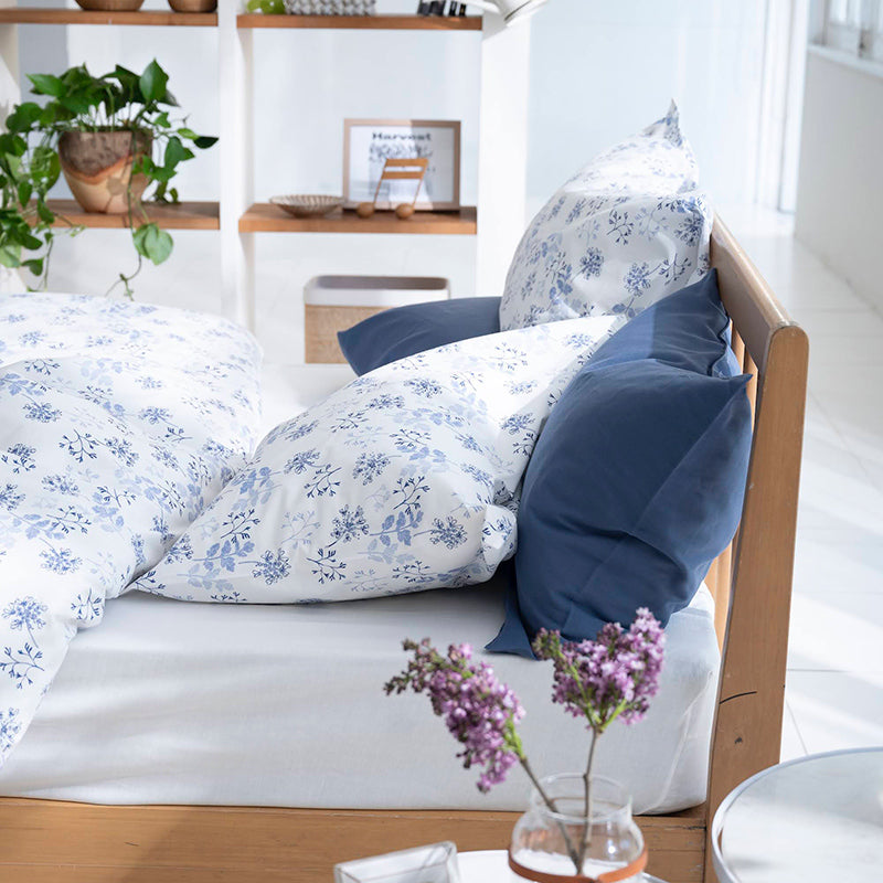 繊細なタッチのフラワープリント ハーベスト ピローケース 2枚セット【Fab the Home】