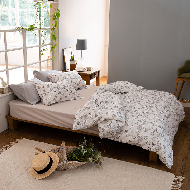 繊細なタッチのフラワープリント ハーベスト コンフォーターカバー【Fab the Home】