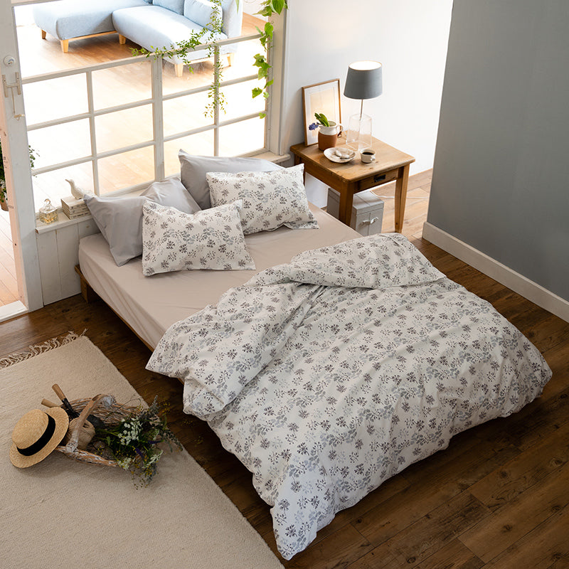 繊細なタッチのフラワープリント ハーベスト コンフォーターカバー【Fab the Home】