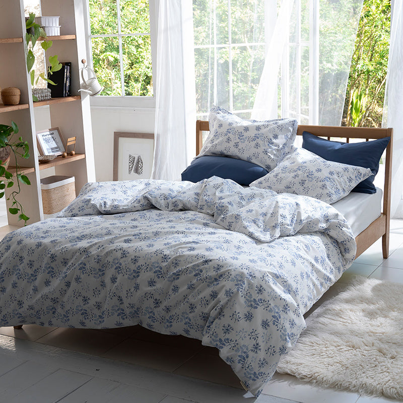 繊細なタッチのフラワープリント ハーベスト コンフォーターカバー【Fab the Home】