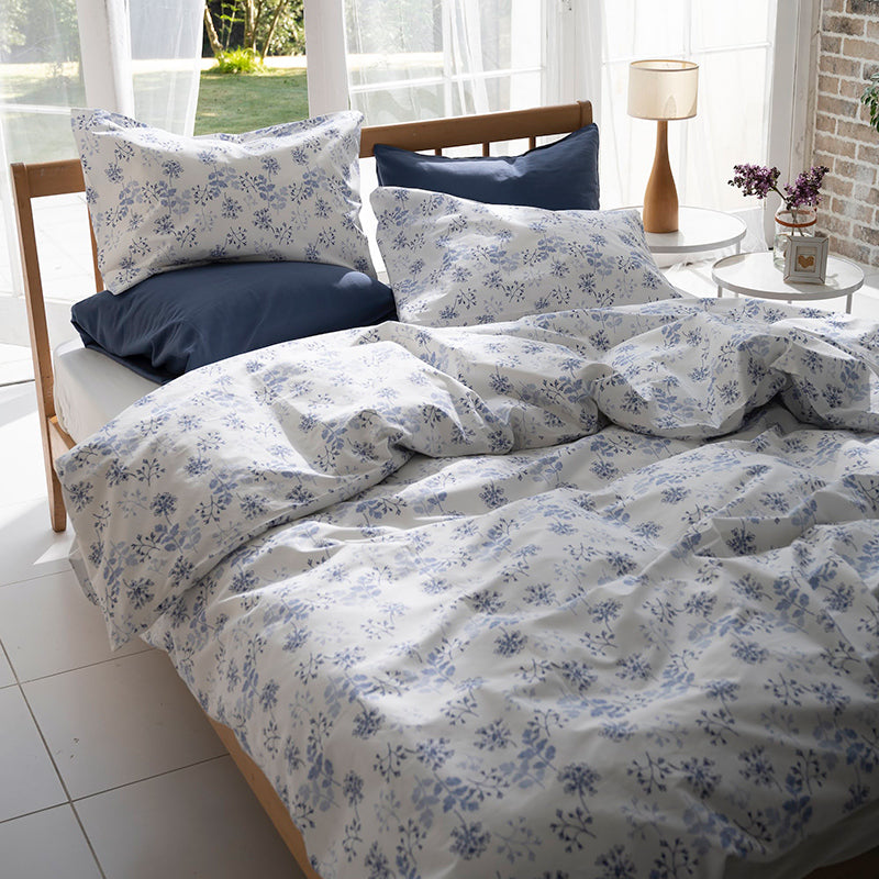 繊細なタッチのフラワープリント ハーベスト コンフォーターカバー【Fab the Home】