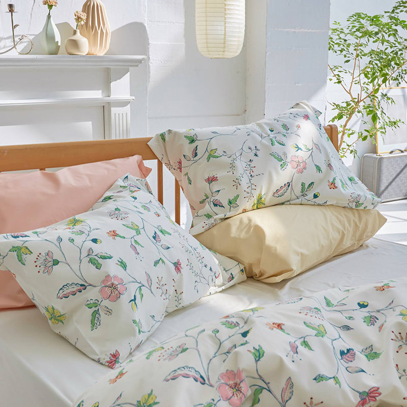 英国調の更紗風プリント リザ ピローケース 2枚セット【Fab the Home】