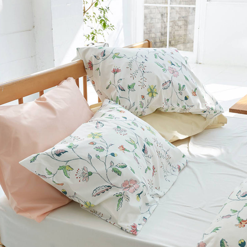 英国調の更紗風プリント リザ ピローケース 2枚セット【Fab the Home】