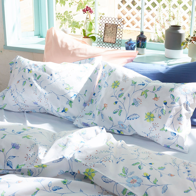 英国調の更紗風プリント リザ ピローケース 2枚セット【Fab the Home】