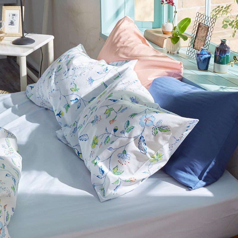 英国調の更紗風プリント リザ ピローケース 2枚セット【Fab the Home】