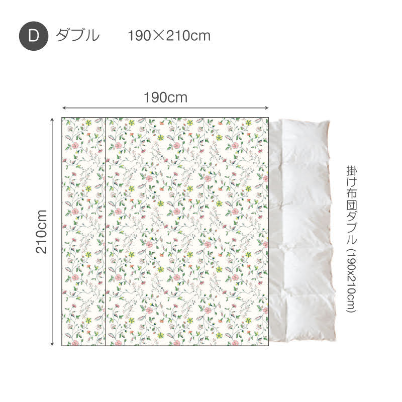 英国調の更紗風プリント リザ コンフォーターカバー【Fab the Home】