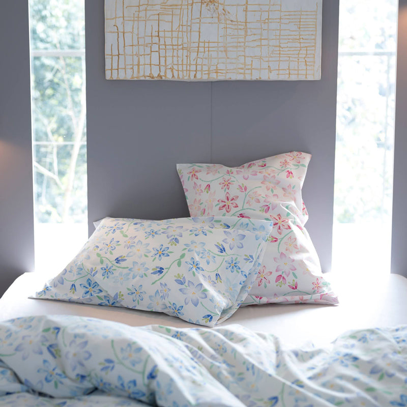 ほんわか淡いフラワープリント ピュアリー ピローケース 2枚セット【Fab the Home】