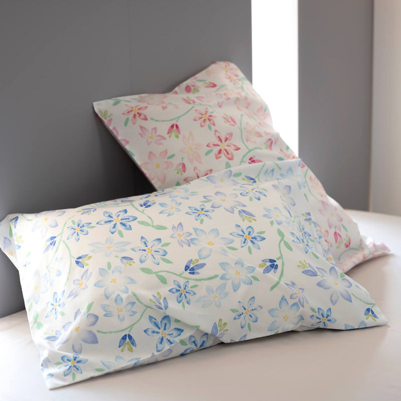 ほんわか淡いフラワープリント ピュアリー ピローケース 2枚セット【Fab the Home】
