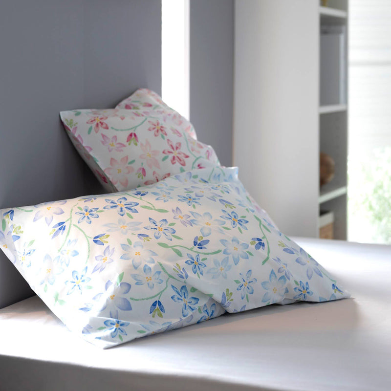 ほんわか淡いフラワープリント ピュアリー ピローケース 2枚セット【Fab the Home】