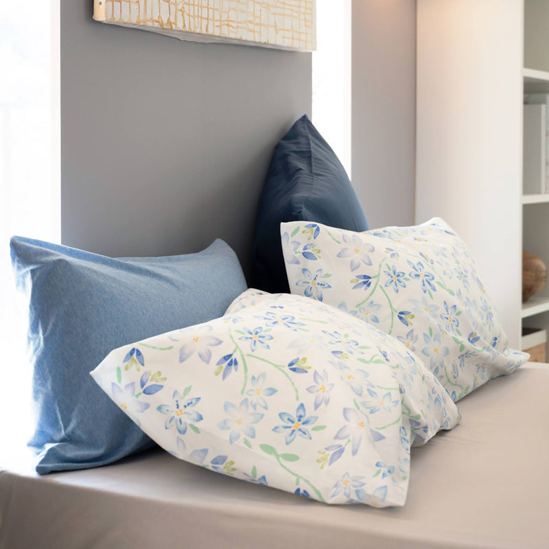 ほんわか淡いフラワープリント ピュアリー ピローケース 2枚セット【Fab the Home】