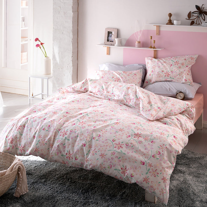 ほんわか淡いフラワープリント ピュアリー コンフォーターカバー【Fab the Home】