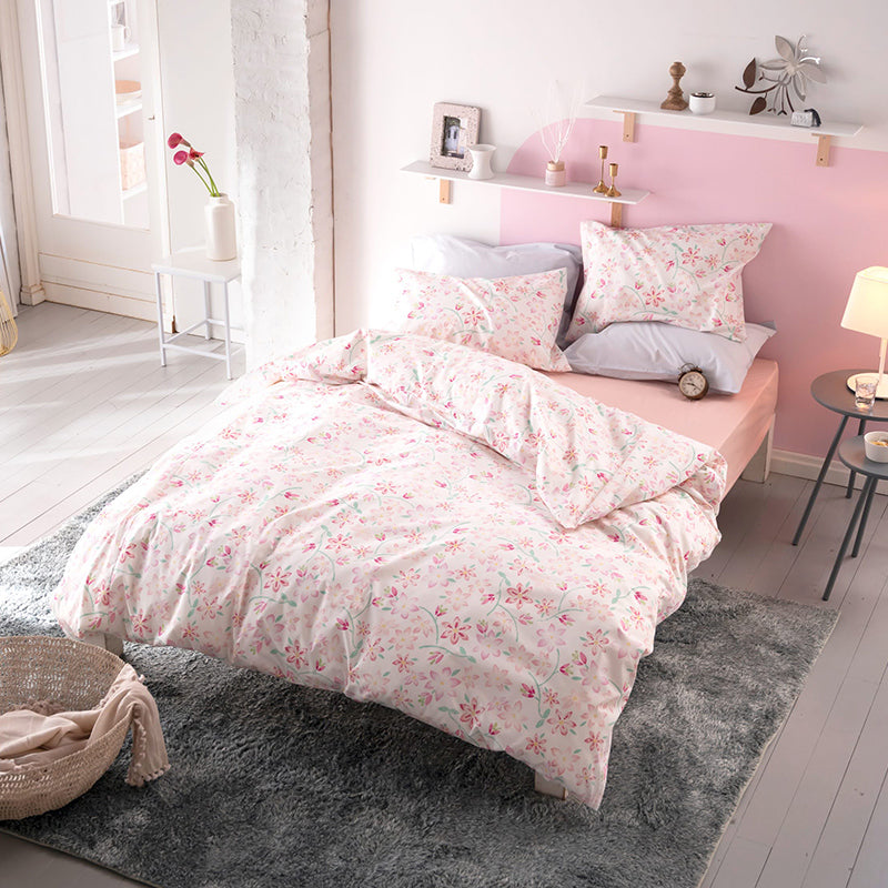 ほんわか淡いフラワープリント ピュアリー コンフォーターカバー【Fab the Home】