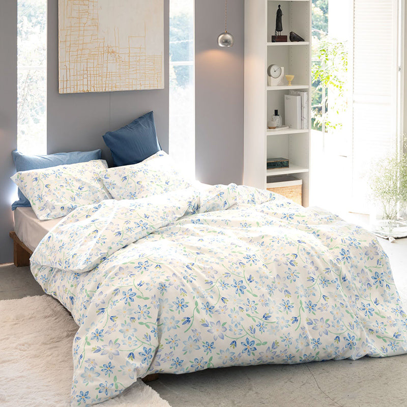 ほんわか淡いフラワープリント ピュアリー コンフォーターカバー【Fab the Home】