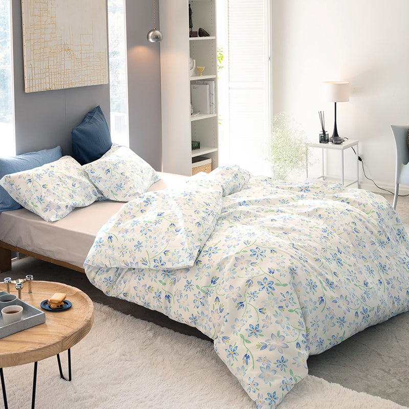 ほんわか淡いフラワープリント ピュアリー コンフォーターカバー【Fab the Home】