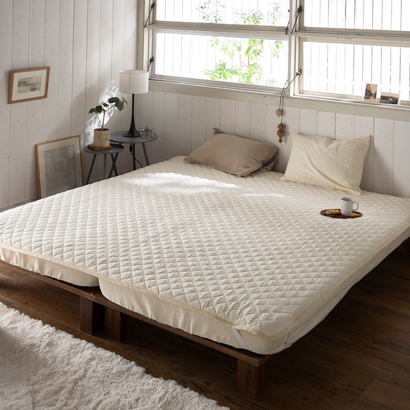 サラッとして快適なガーゼ敷きパッド ダブルガーゼ 敷きパッド ワイドキング【Fab the Home】