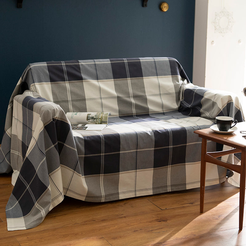 シックなブロックチェック アクロス マルチカバー【Fab the Home】