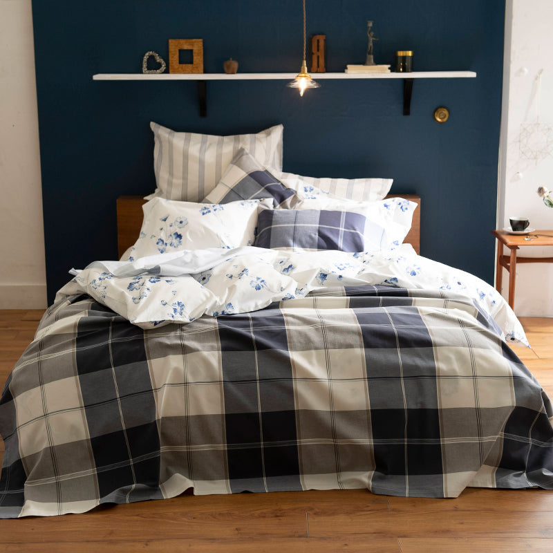 シックなブロックチェック アクロス マルチカバー【Fab the Home】