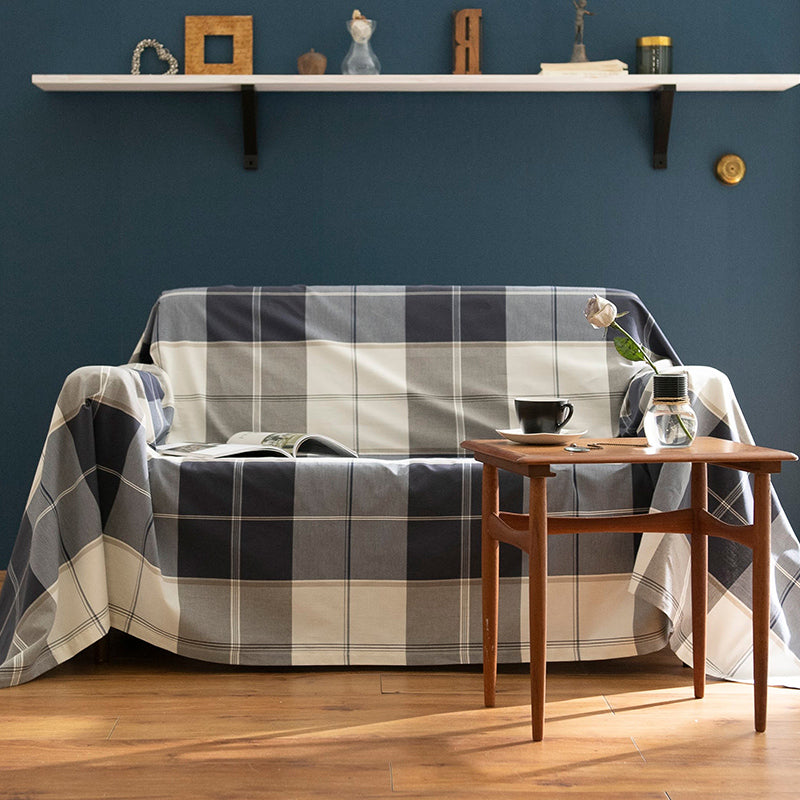 シックなブロックチェック アクロス マルチカバー【Fab the Home】