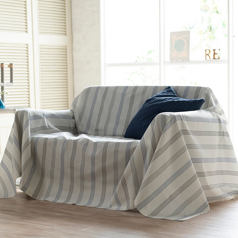 シンプルなヘリンボンストライプ ウィッシュストライプ マルチカバー【Fab the Home】