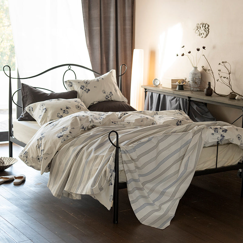 シンプルなヘリンボンストライプ ウィッシュストライプ マルチカバー【Fab the Home】