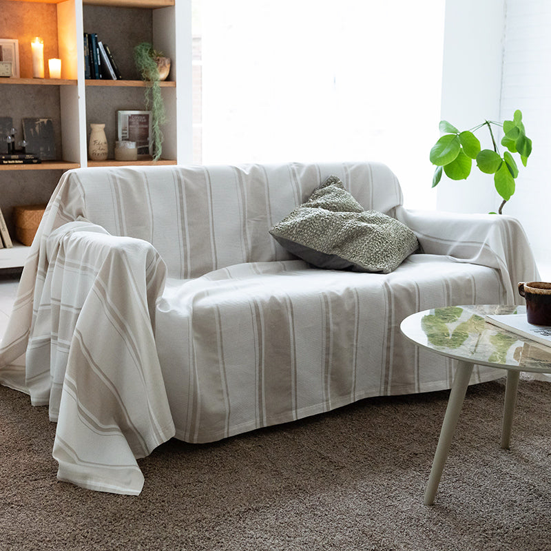 織りと色糸の組合せがシックなストライプ シックストライプ マルチカバー【Fab the Home】