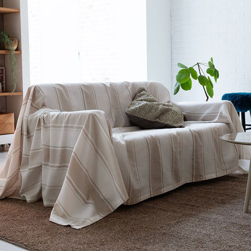 織りと色糸の組合せがシックなストライプ シックストライプ マルチカバー【Fab the Home】